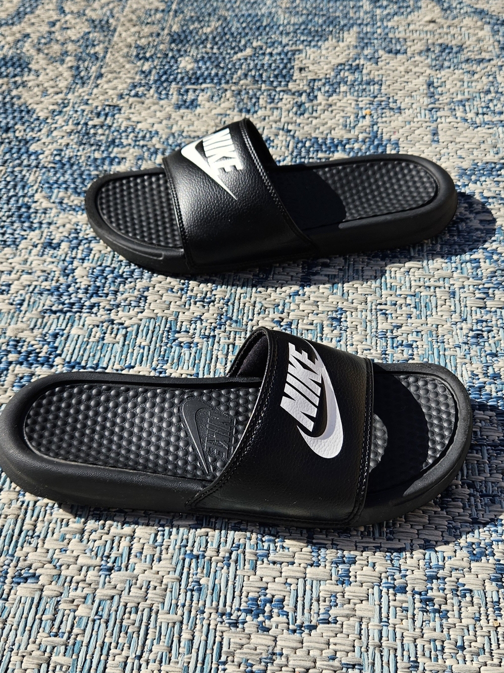 Nike Black Slides with White Swoosh - Picture 5 of 6